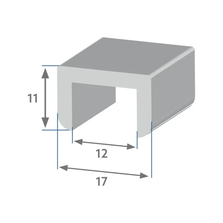 F 2361 - Perfil para acabamento de vidro 17x11