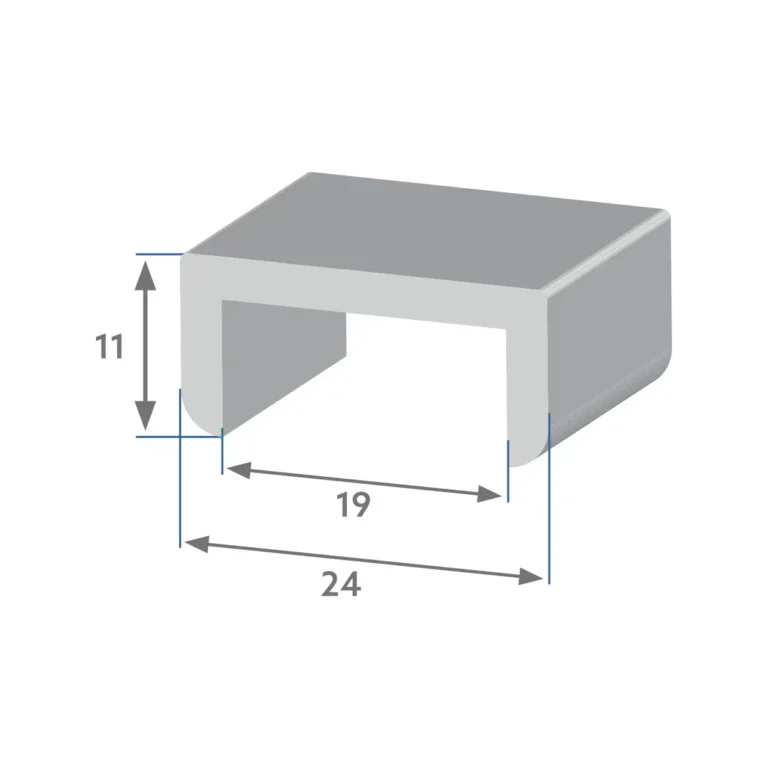 F 2363 - Perfil para acabamento de vidro 24x11